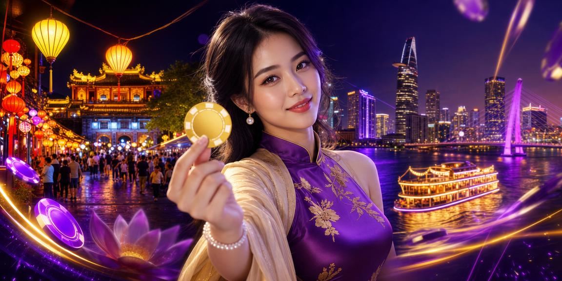 Không khí chợ đêm Sài Gòn nhộn nhịp, người dùng kiểm tra giao dịch rút tiền trực tuyến trên điện thoại